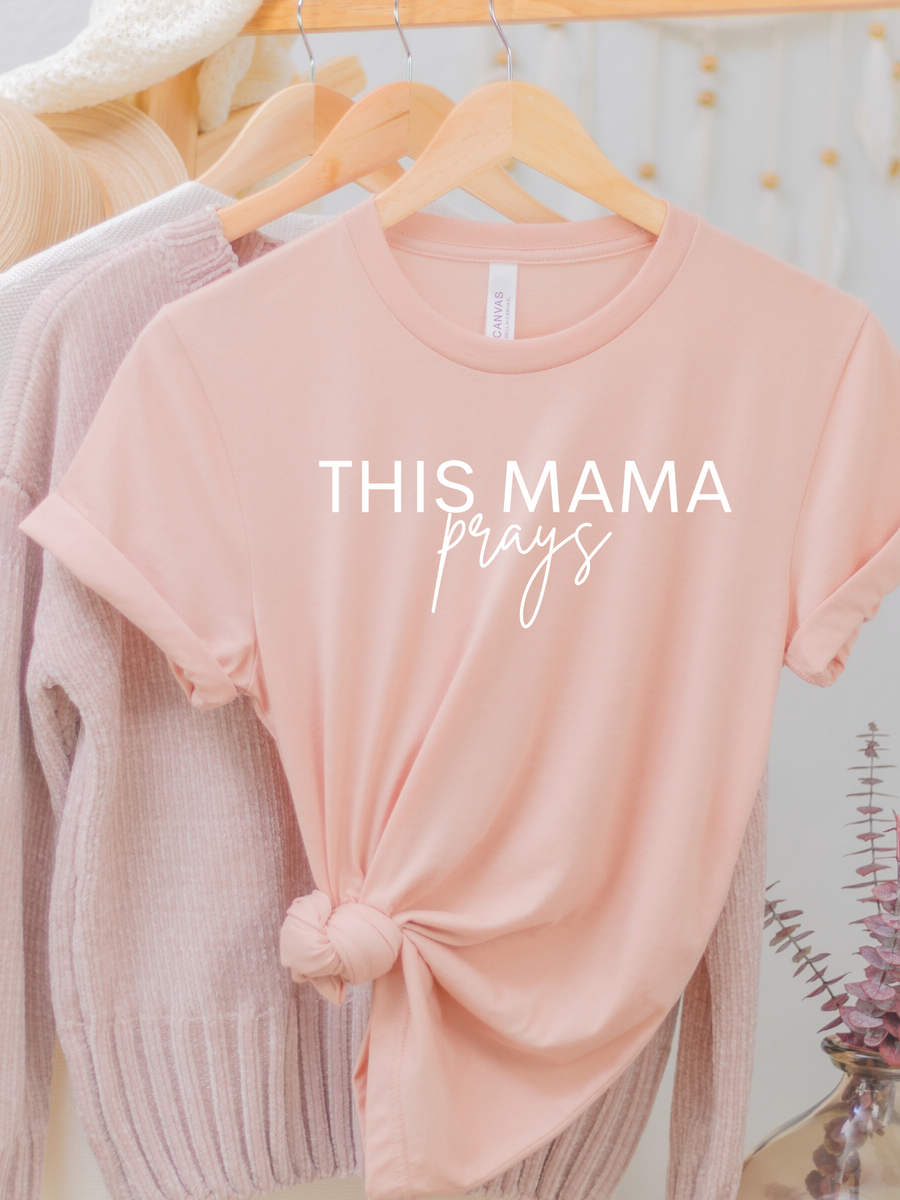 Adult This Mama Prays Crew Neck