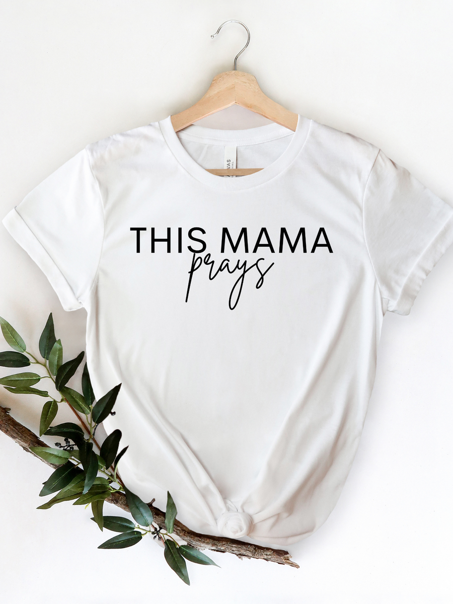 Adult This Mama Prays Crew Neck