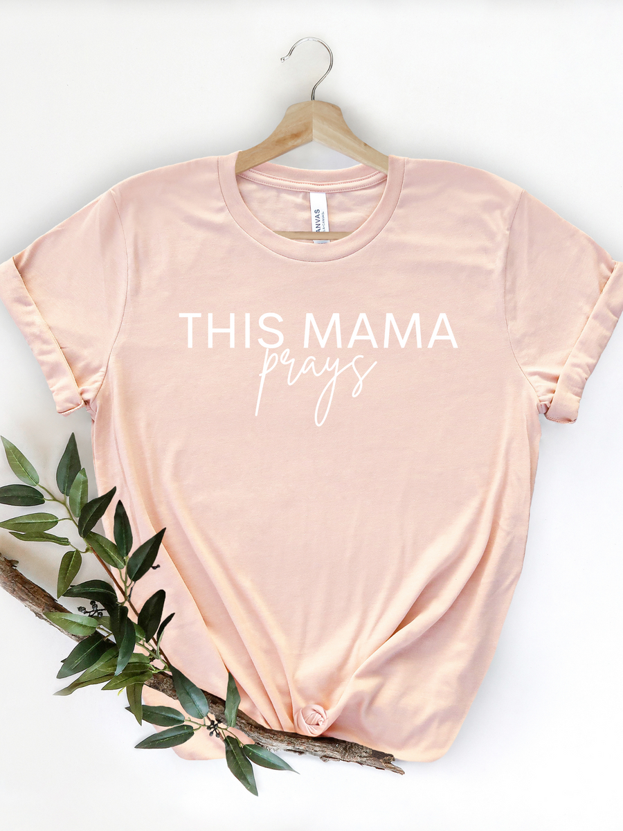 Adult This Mama Prays Crew Neck