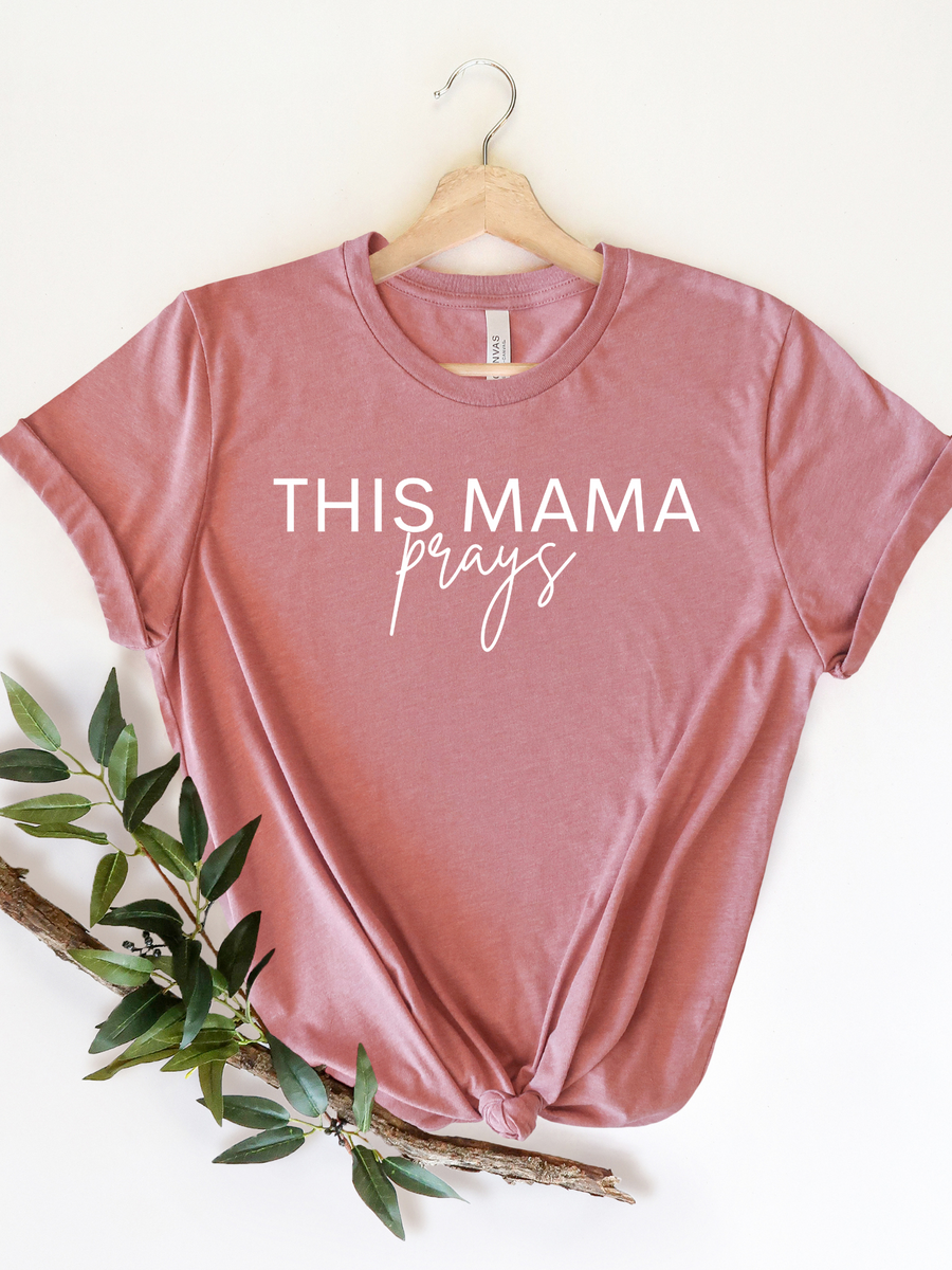 Adult This Mama Prays Crew Neck