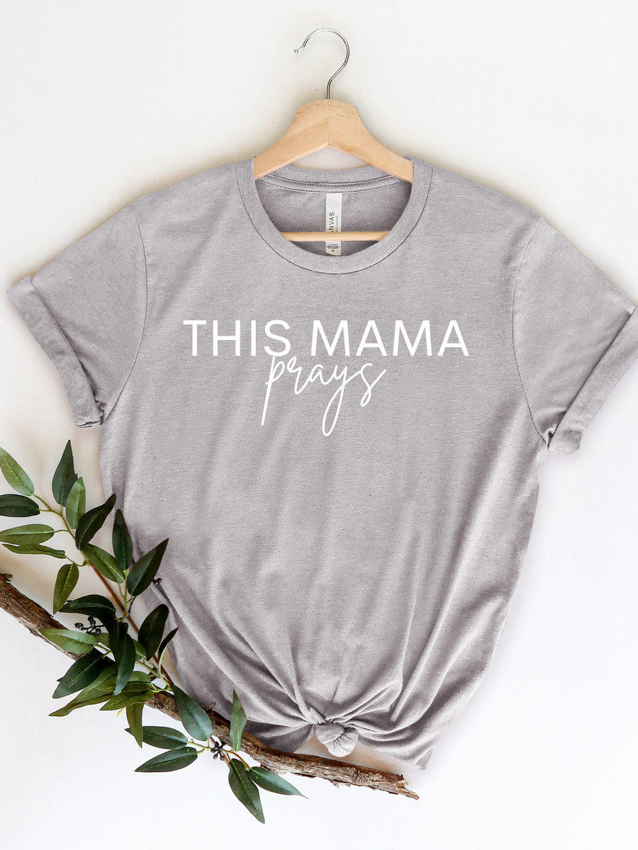 Adult This Mama Prays Crew Neck