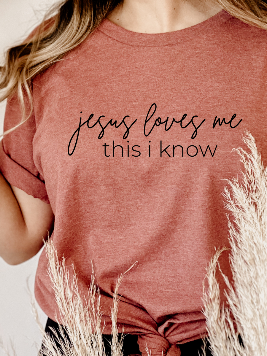 Adult Jesus Loves Me This I Know Crew Neck
