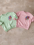 Kids Brown Unicorn Oversized Sweatshirt