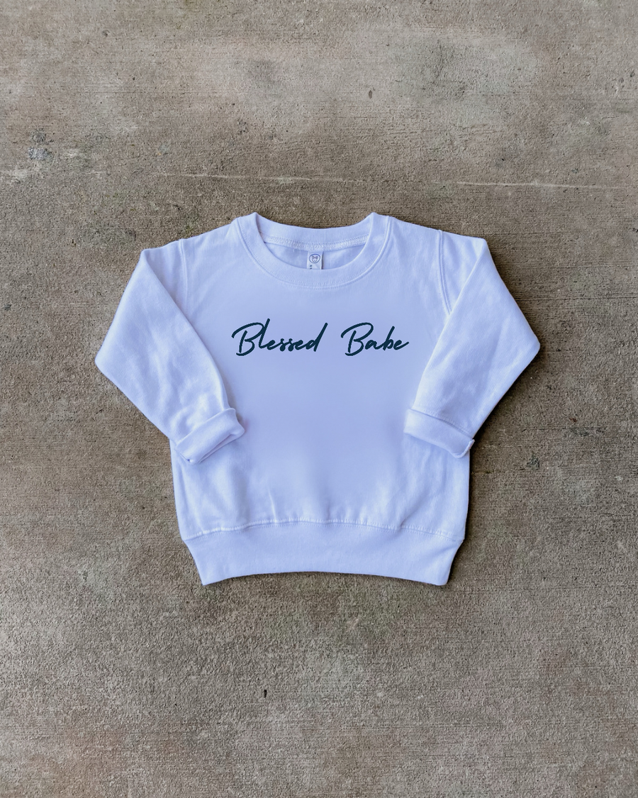 Kids Blessed Babe Indigo Toddler Sweatshirt