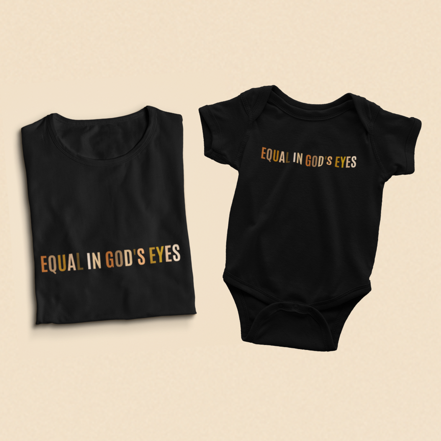 Adult Equal In God’s Eyes Black Multicolor Crew Neck