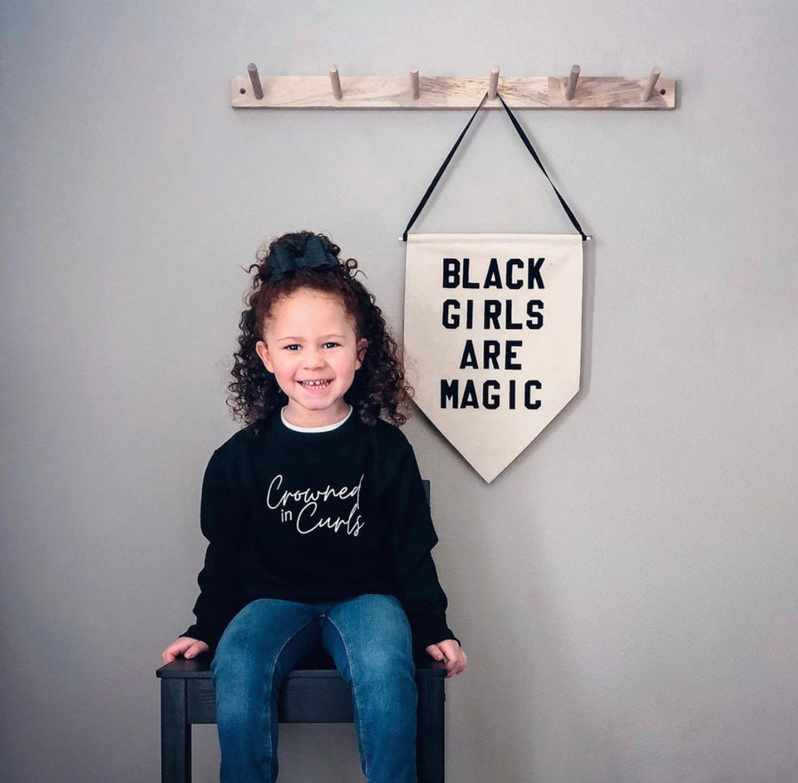Kids Crowned in Curls Toddler Sweatshirt