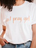 Adult Just Pray, Girl Caramel Crew Neck