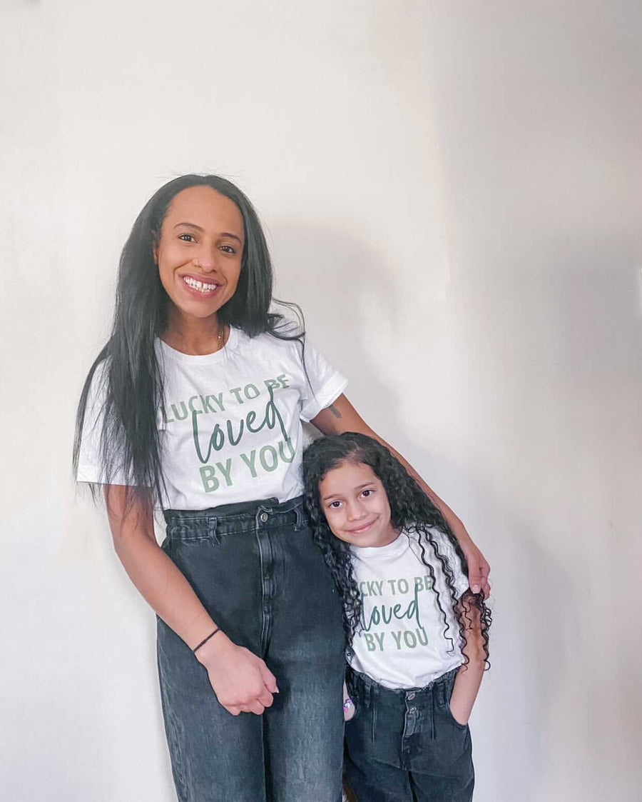 Adult Lucky To Be Loved By You Crew Neck
