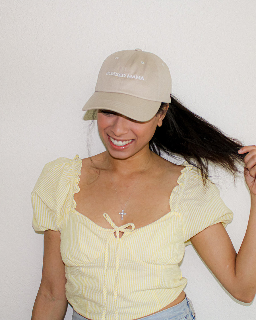 Blessed Mama Stone Embroidered Mom Hat