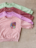 Kids Brown Unicorn Oversized Sweatshirt
