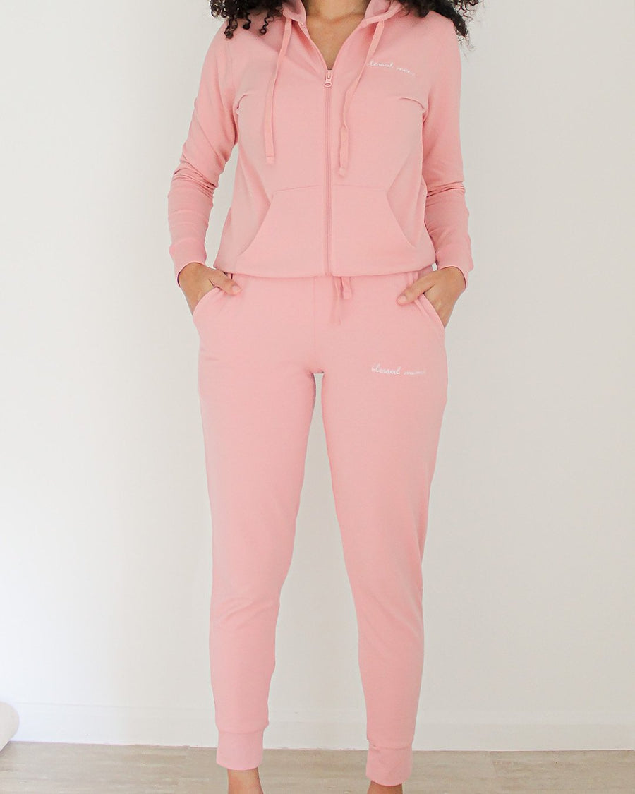 Blessed Mama Embroidered Hooded Jacket