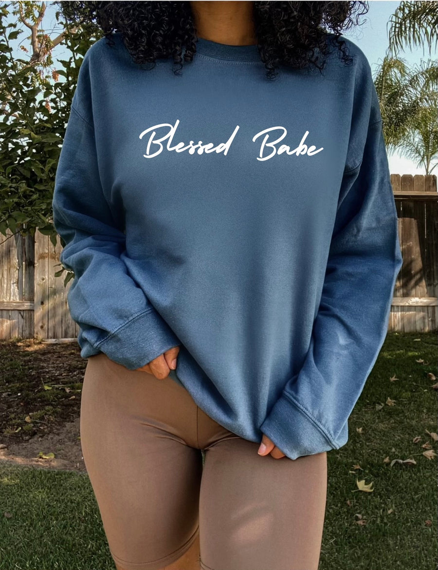 Adult Blessed Babe Indigo Sweatshirt