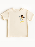 Kids Brown Mermaid Patch Tee