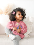 Kids Brown Unicorn Oversized Sweatshirt