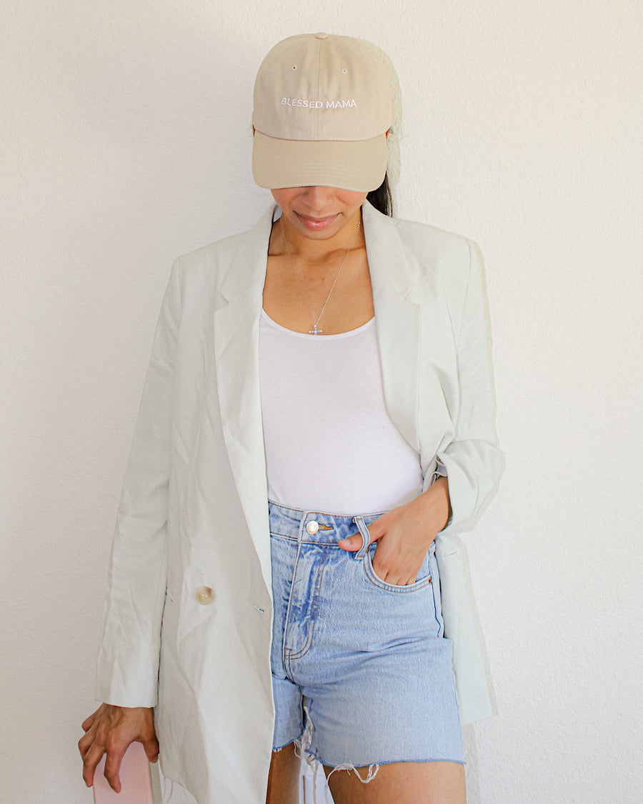 Blessed Mama Stone Embroidered Mom Hat