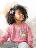 Kids Brown Unicorn Oversized Sweatshirt