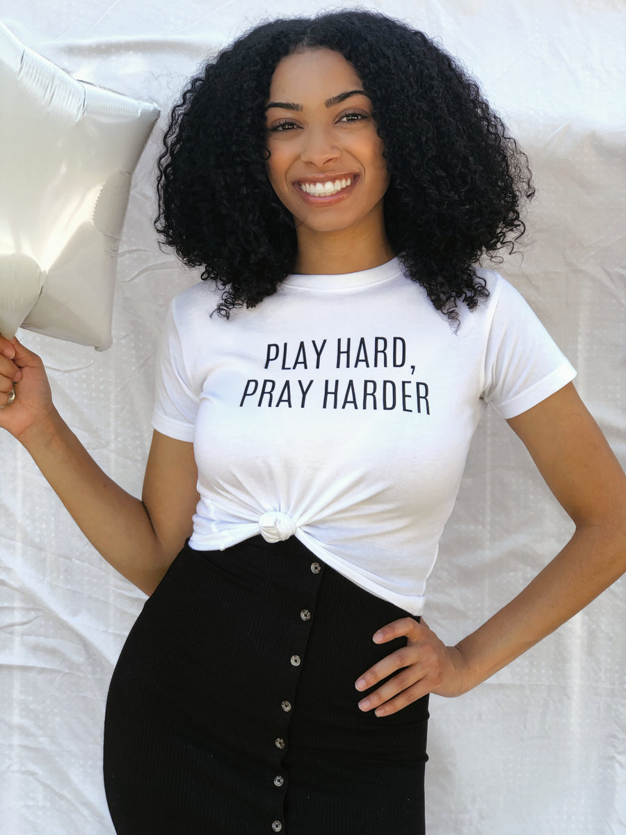 Adult Play Hard, Pray Harder Crew Neck