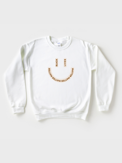 Adult Black Lives Matter Smiley Face Sweatshirt