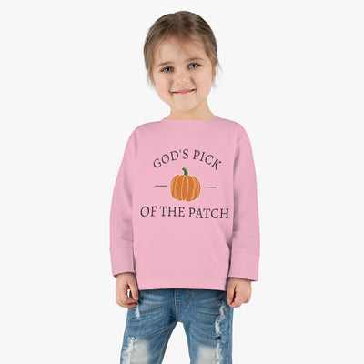 God's Pick Of The Patch Pumpkin Graphic Long Sleeve Tee