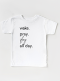 Wake. Pray. Chase Kids. All Day. Heather Peach - Set