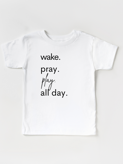Wake. Pray. Chase Kids. All Day. Heather Peach - Set