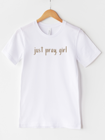 Adult Just Pray, Girl Caramel Crew Neck