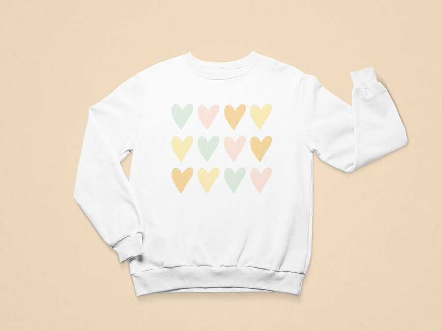 Kids Hearts Pastel Toddler Sweatshirt