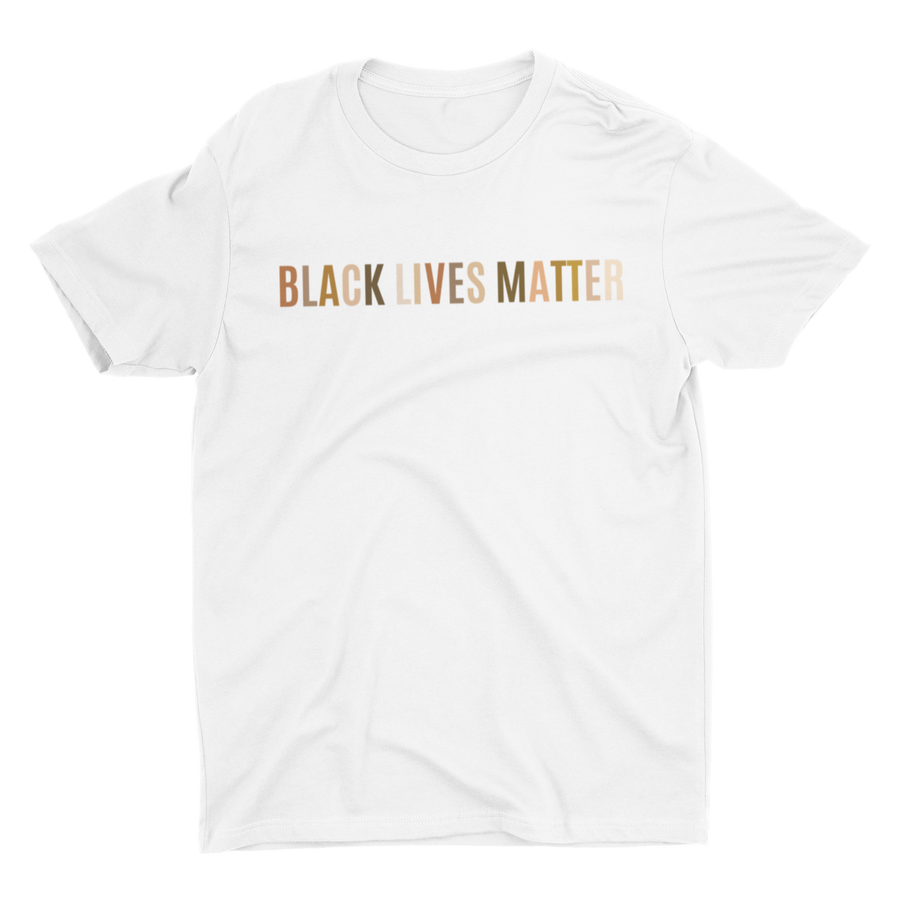 Adult Black Lives Matter White Multicolor Crew Neck