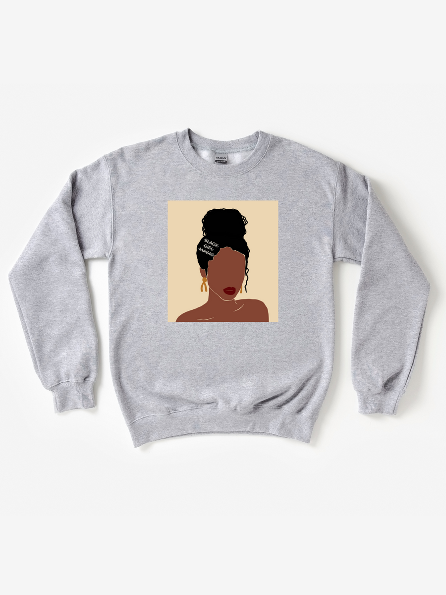 Adult Black Girl Magic Barrette Sweatshirt