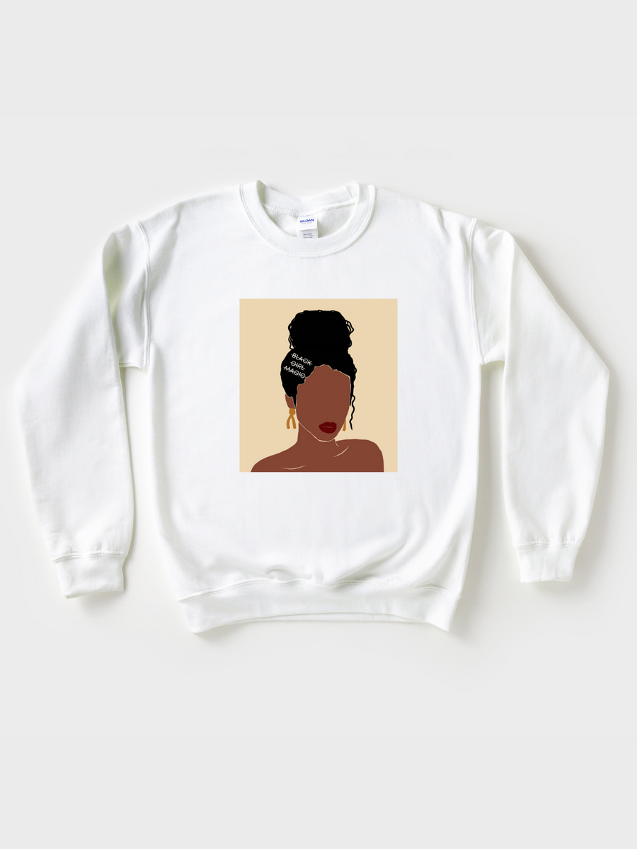 Adult Black Girl Magic Barrette Sweatshirt