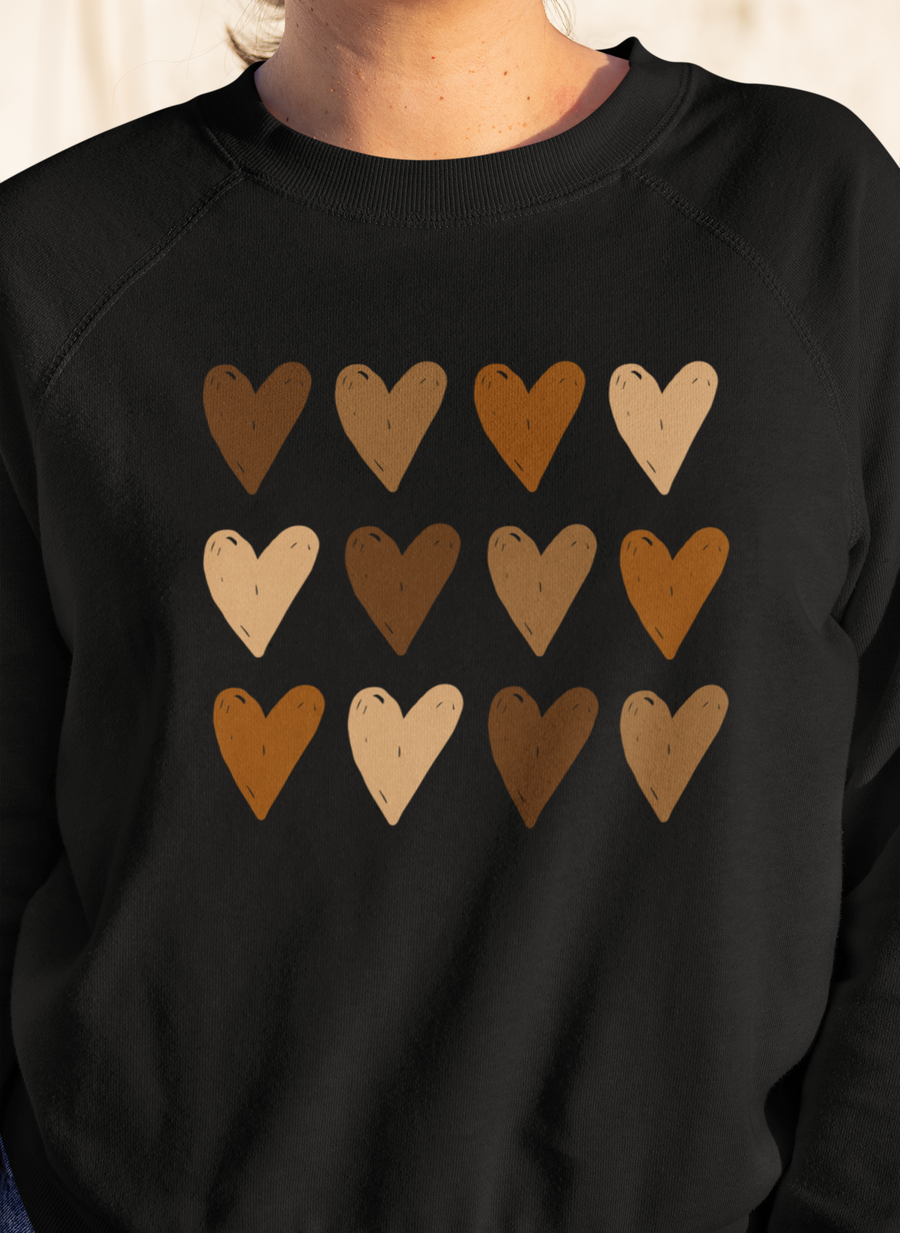 Hearts Multicolor Black Sweatshirt Set Bash Baby Clothing