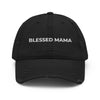 Blessed Mama Black Distressed Mom Hat