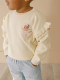 Kids Skin Tone Ballerina Ivory Ruffle Trim Sweater [PREORDER]