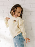 Kids Brown Mermaid Ivory Ruffle Trim Sweater [PREORDER]