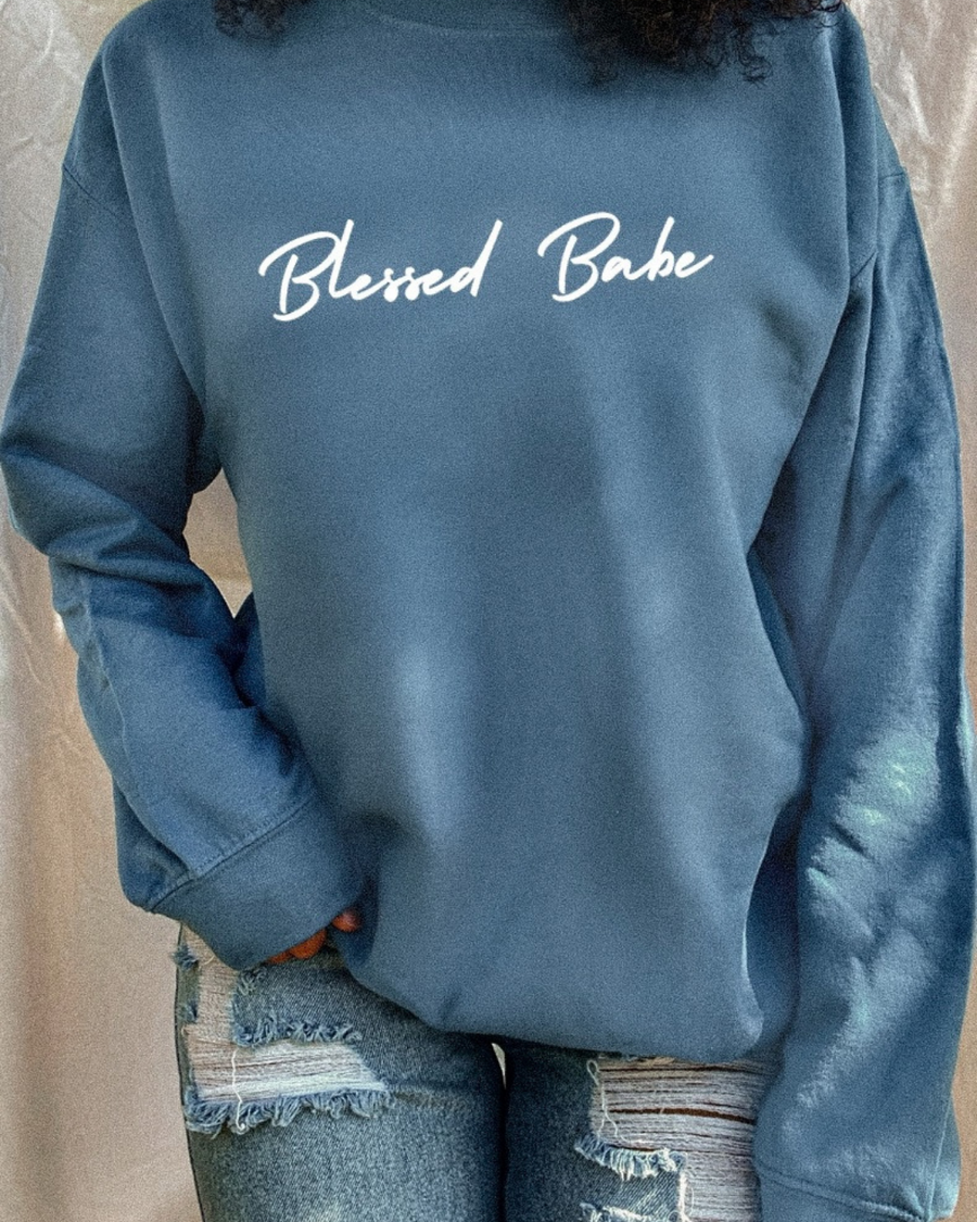 Adult Blessed Babe Indigo Sweatshirt