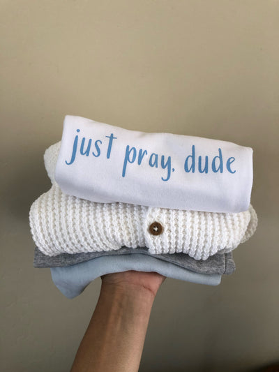 Kids Just Pray, Dude Sky Blue - Tee